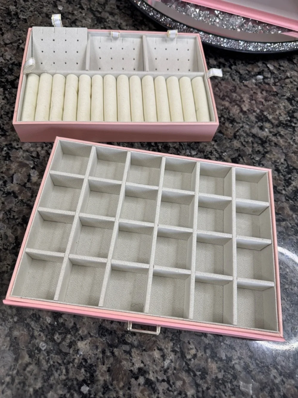 Pink Jewelry Box Storage Organizer - Elegant Jewelry Case